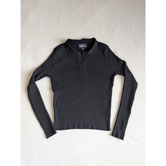 Lesley Evers Taylor Black Ribbed Knit Sweater Size 2X Top Classic City - Picture 2 of 7